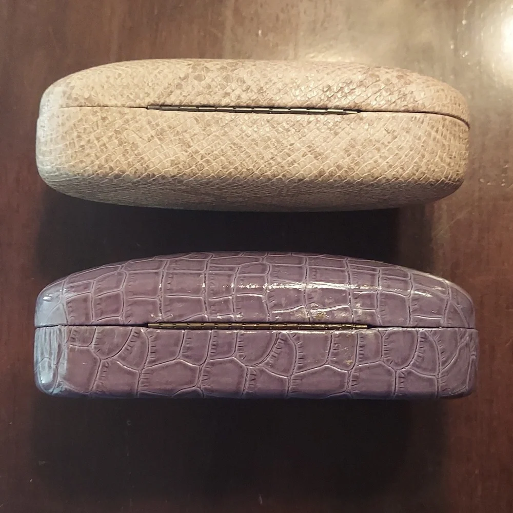 L. Durand Snakeskin and Crocodile Skin XL Hard Sunglasses Case Set EUC/NWOT!